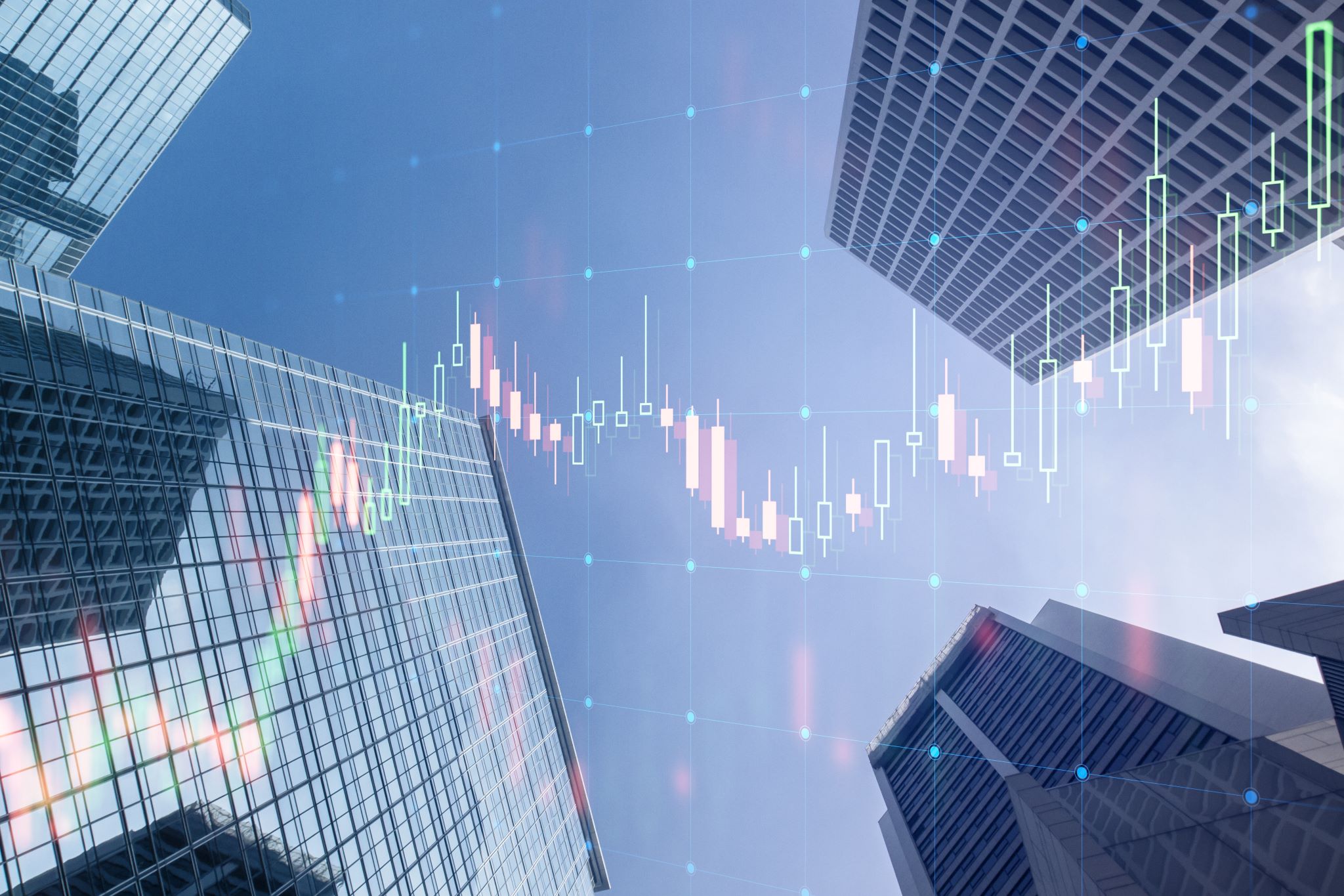 Stock graph in the city